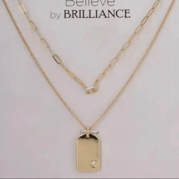 New Gold Plated CZ Necklace Set - Picture 1 of 5